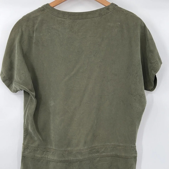 YFB Young Fabulous & Broke Dress Womens Small Green Tencel Mini Short Sleeve - Picture 8 of 12